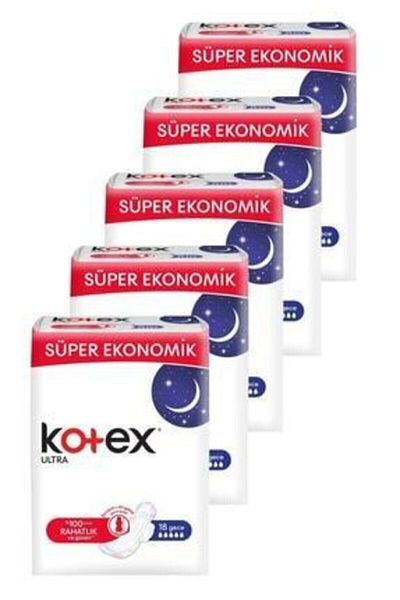 Kotex Pad Ultra Night Sanitary Pad 18 Pieces Set of Five8691900172175