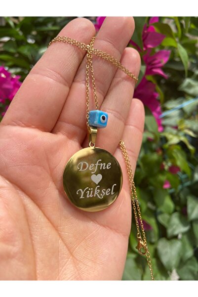 AG ACCESSORİES ÇELİK KARARMAZ KİŞİYE ÖZEL İSİMLİ PLAKA KOLYE