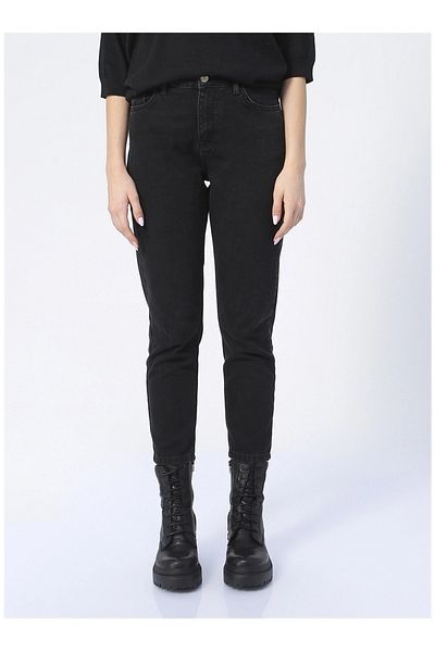 DRC trend Ediamm Women's Black High Waist Mom Jeans