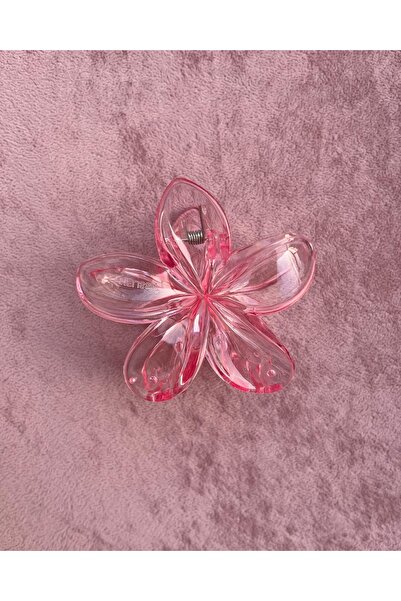 burçin Şeffaf Lotus Hibiskus Aloha Çiçekli Mandal Toka