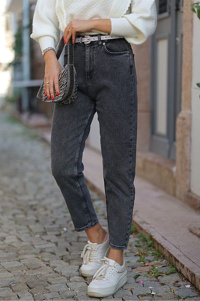 DRC trend Florikk Women's Smoked Super High Waist Lycra Mom Jeans Pantalon Jeans