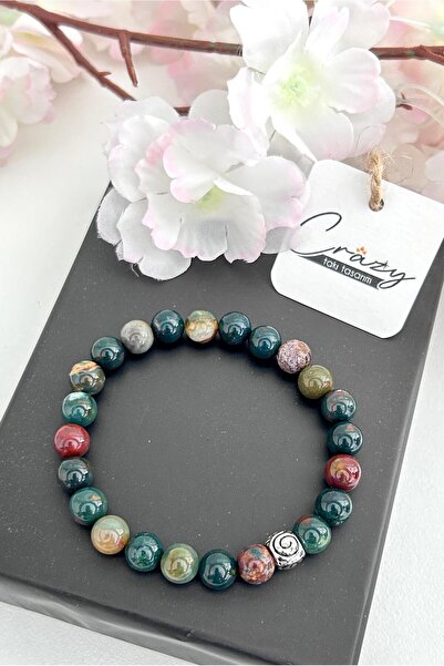 CRAZY TAKI TASARIM Kan Taşı Doğaltaş Unisex Bileklik