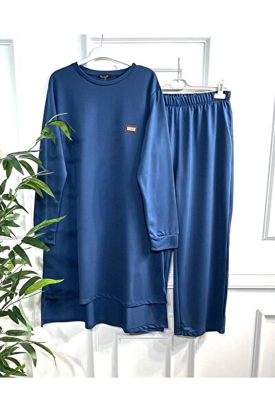 Aşkı Endam Σετ χτενισμένων υφασμάτων Yeşim Two Thread Long Back - Indigo