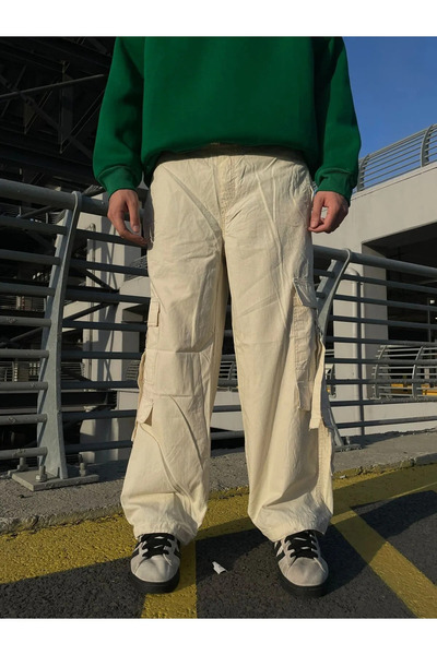 ellevana Baggy Trousers with Strap Detail