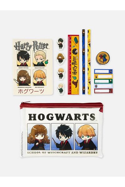 QUEEN AKSESUAR Luxury Harry Potter stationery supplies imported from England pen holder set pencil ruler eraser bag