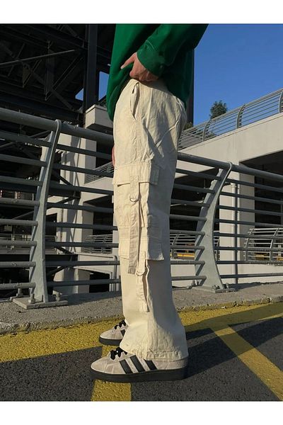 ellevana Baggy Trousers with Strap Detail