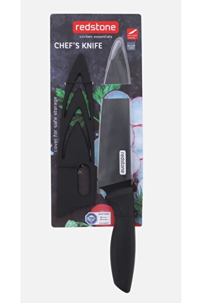 QUEEN AKSESUAR İthal Alman kalitesi 19cm büyük keskin siyah şef bıçağı koruma...