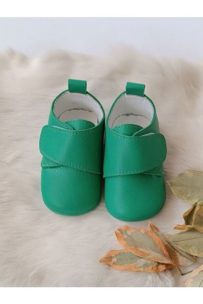 Hodore Green Genuine Leather Velcro Baby Shoes