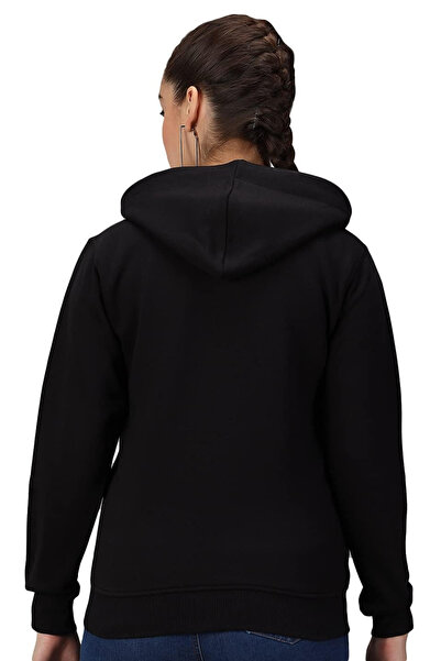 twentyone Unisex 2 Thread Knitted Fabric Printed Zippered Hooded Sweat Cardigan