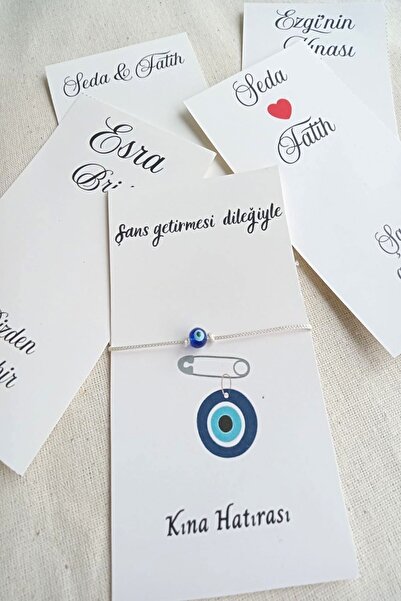 Emtory Home 100 Adet Nazar Boncuklu Şans Bilekliği - Bride Hediye - Kına Hedi...