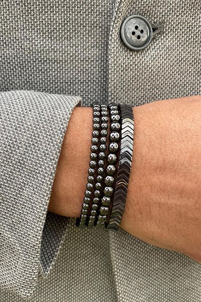 Mıçı Luxury Natural Stone Hematite Stone Set of 4