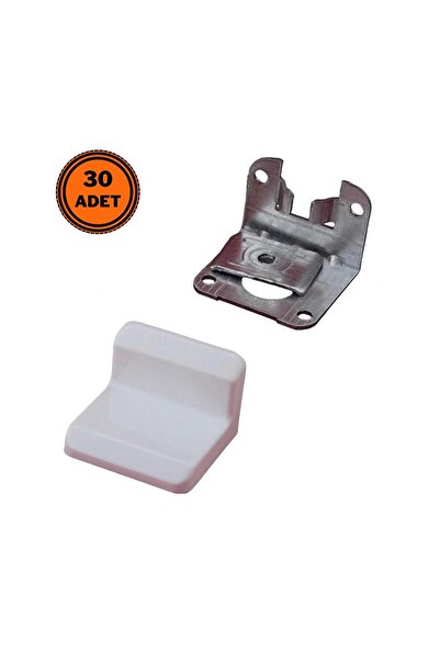 EYM 30 Adet Metali Mobilya Dolap Askı Aparatı Elemanı Beyaz 1,2 mm