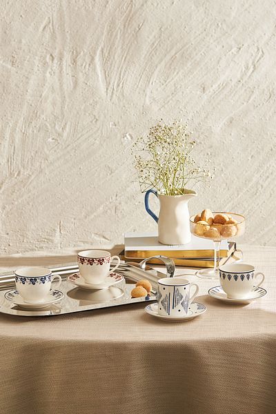 Emsan Casy New Bone Coffee Cup Set for 2 People 90 ml Navy Blue
