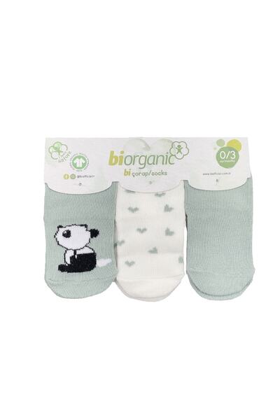 Biorganic Elegant Panda 3-Piece Baby Socks 68358