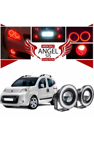 Furens Fiat Fiorino Uyumlu Universal Mercekli Led Angel Sis Farı 76mm Kırmızı...