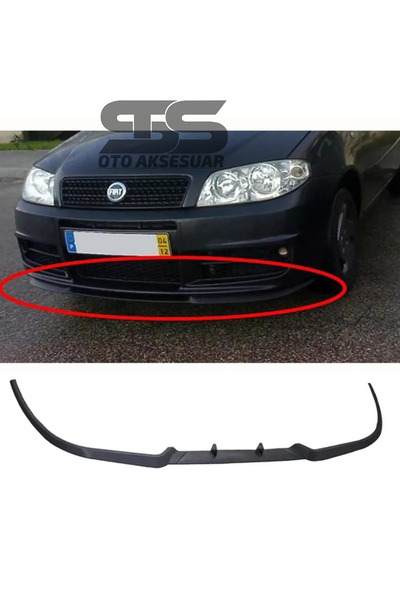 Furens Fiat Punto Mk2 Cupra R Uyumlu Ön Lip Mat Siyah Ön Tampon Lip