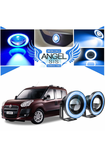 Furens Fiat Doblo D3 Uyumlu, Universal Mercekli Led Angel Sis Farı, 76mm Buz ...