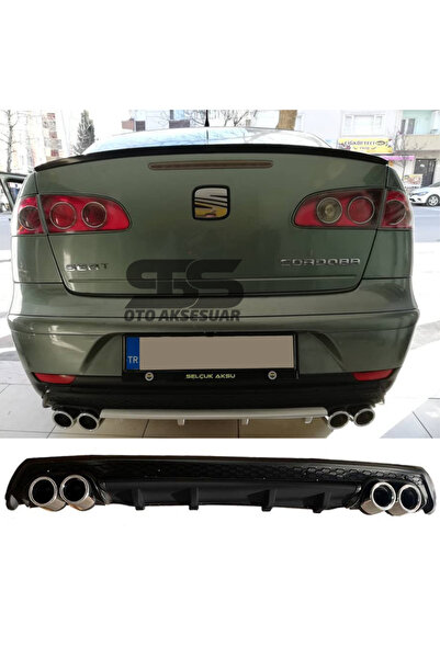 Furens Seat Cordoba Difüzör Arka Tampon Eki 4 Egzoz Çıkışlı Siyah Lüx Tip