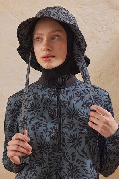 Manuka Geknüpfter Fischerhut Blumen-Grün