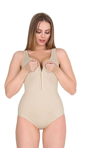 Form Time Women's Agraphed Snap-On Thick Strap Skin Colored Firming Slimming Badi Corset