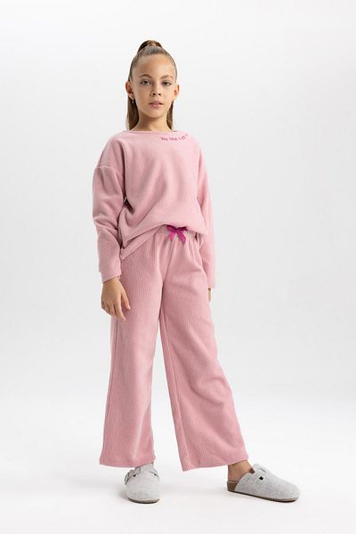 DeFacto Girl's Plush Long Sleeve Pajama Set