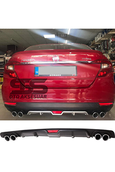 Furens Fiat Egea Difüzör Arka Tampon Eki 4 Egzoz Çıkışlı Siyah