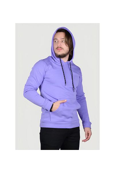 Lixera Hanorac sezonier unisex liliac cu glugă - șnur alb