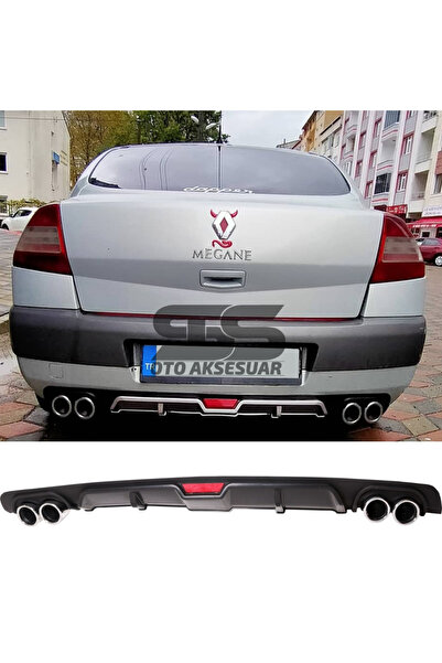 Furens Renault Megane 2 Sedan Difüzör Arka Tampon Eki 4 Egzoz Çıkışlı Siyah