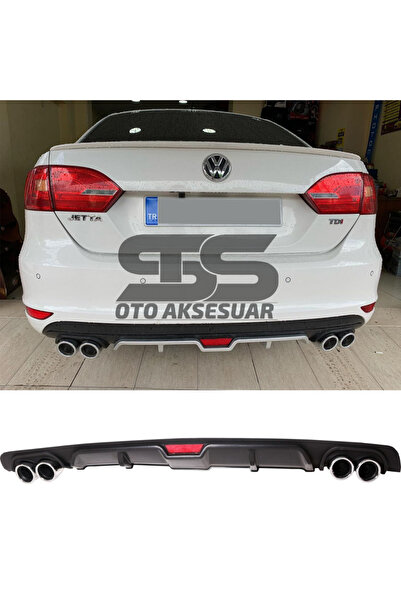 Furens Volkswagen Jetta mk6 Difüzör Arka Tampon Eki 4 Egzoz Çıkışlı Siyah