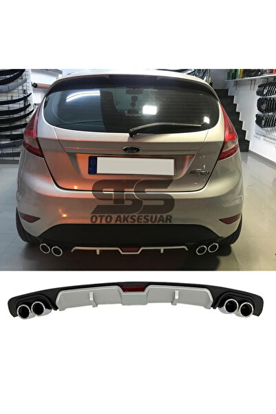Furens Ford Fiesta Mk7 Difüzör Arka Tampon Eki 4 Egzoz Çıkışlı Gri