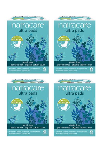 Natracare Organic and Natural Winged Ultra Pad Regular Set of 4 - 56 Pads