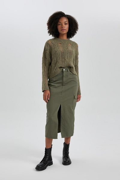 DeFacto Gabardine Maxi Cargo Fit szoknya - B3666ax23wn