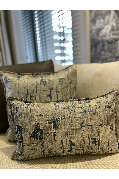 Decamor home Κάλυμμα μαξιλαριού με λεπτομέρεια από τιρκουάζ ασημί
