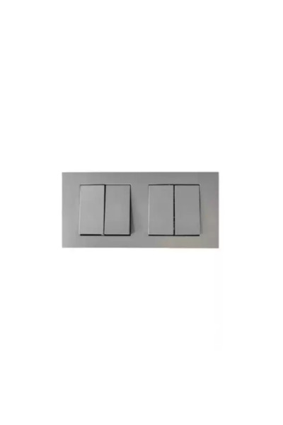 OVİVO Asyagrup Ovivo Silver Komütatör ( ikili anahtar ) İkili Set - Çerçeve D...