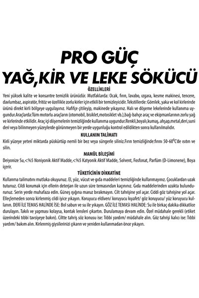 Sır Pro Güç Yağ Kir Leke Sökücü 1000 ml 6'lı