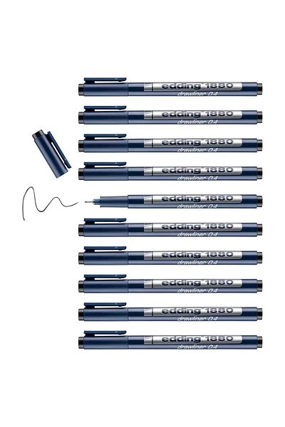 Edding 1880 Technical Drawing Pen 0.4 mm Black 10 pieces