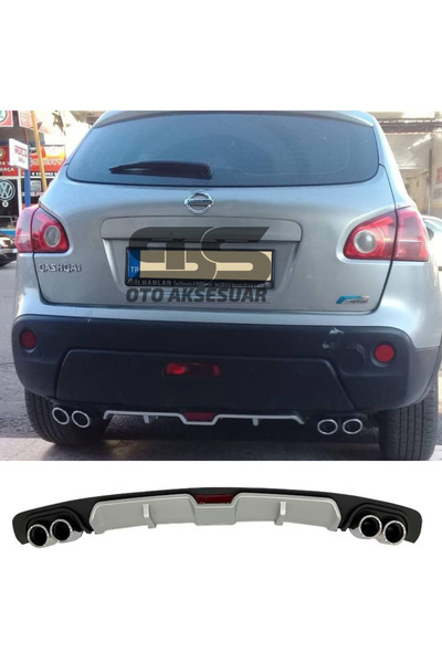 Furens Nissan Qashqai Difüzör Arka Tampon Eki 4 Egzoz Çıkışlı Gri