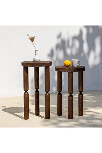 NEOstill - Ida 2li Sehpa / Ceviz Renk & Masif