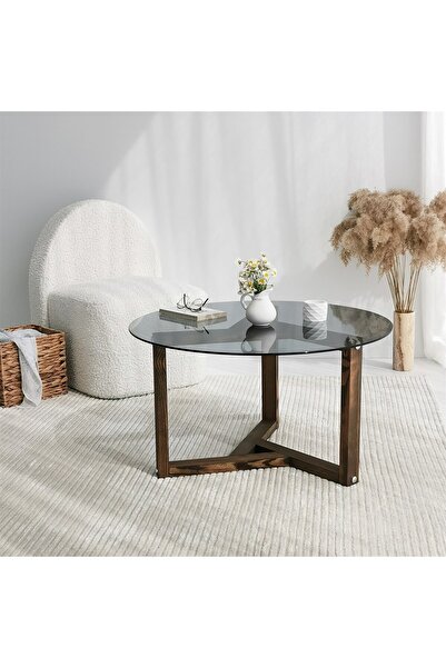 NEOstill - Miro Sehpa / Ahşap Ve Temperli Füme Cam