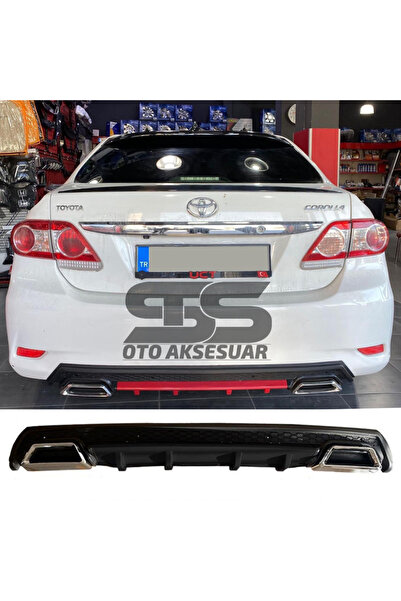 Furens Toyota Corolla 2007-2012 Difüzör Arka Tampon Eki 2 Egzoz Çıkışlı Siyah...