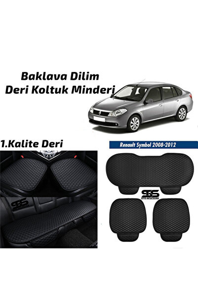 Furens Renault Symbol Thalia 2008-2012 Uyumlu  Siyah Deri Oto Koltuk Minderi