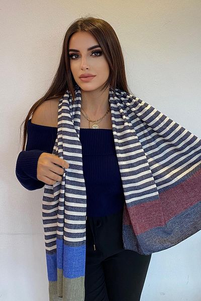 TAKIŞTIR Şal unisex cu dungi în culori mixte