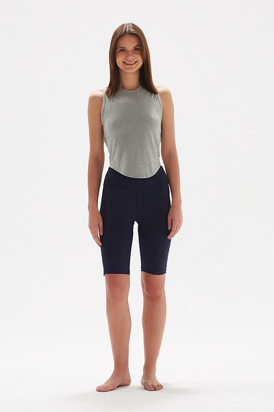 Comm-Ci Holly Gray Crew Neck Organic Cotton Sleeveless Knitted T-shirt with Stylish Back Design