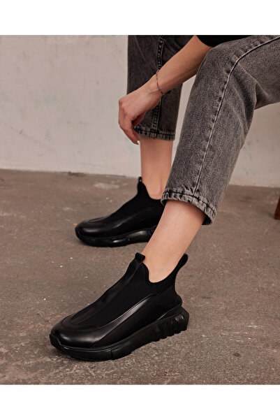 Kadın Air taban Detay Sneakers Ayakkabı-Siyah