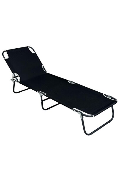 eportatif Katlanır Kamp Yatağı Şezlong Katlanır Sandalye Katlanır Şezlong Siyah 1316