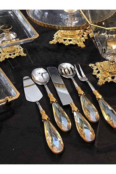 Santara AVANGARDE GOLD CASTED FOOT 4 PRESENTATIONS AND SPECIAL DESIGN GORGEOUS PRESENTATION SET CONSISTE OF 5-PIECE SERVICE SET