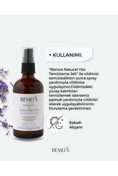 RemosNatural Moisturizing and Purifying Tonic (Niacinamide-Hyaluronic Acid)