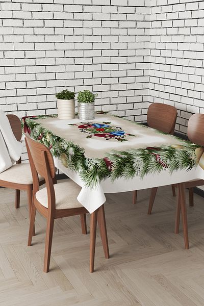 Çt Çeyizci Tekstil Fata de masa cu model de Craciun, fata de masa de Craciun, fata de masa de Craciun digitala 120x160cm