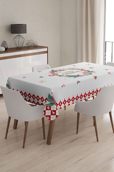 Çt Çeyizci Tekstil Fata de masa cu model de Anul Nou, fata de masa de Craciun, fata de masa digitala de Craciun de Craciun 120x160cm