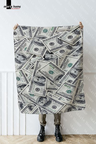 Marte Home Dollar Patterned Single Sided 100x170 Cm Polar TV Blanket